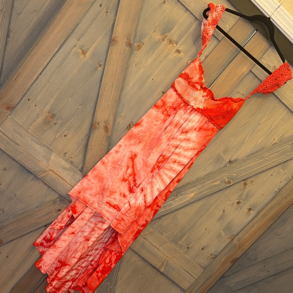 Sky Vibrant Red High Low Dress